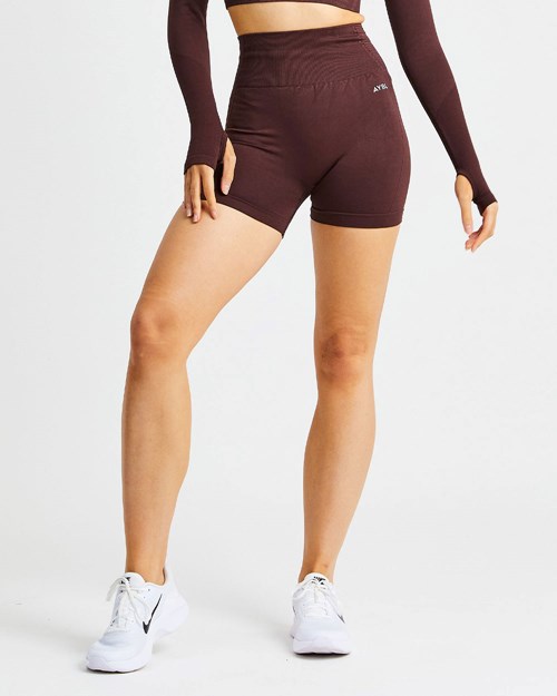 AYBL Balance V2 Seamless Shorts Čokolády Hnědé | CMKH-36540