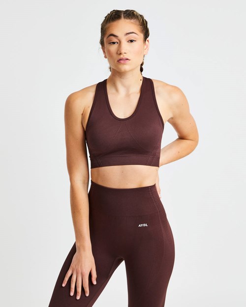 AYBL Balance V2 Seamless Sports Bra Čokolády Hnědé | UQNV-05294