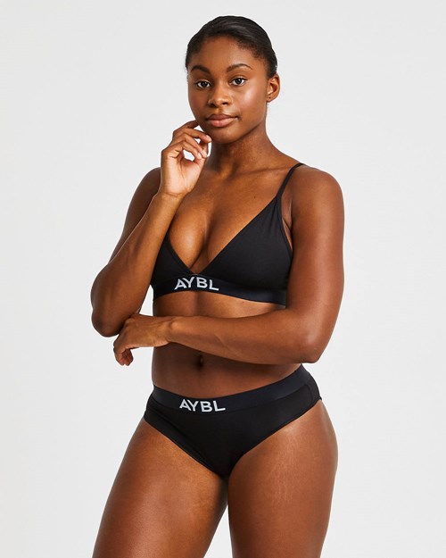 AYBL Bavlněné Bra Černé | ZEUS-94261