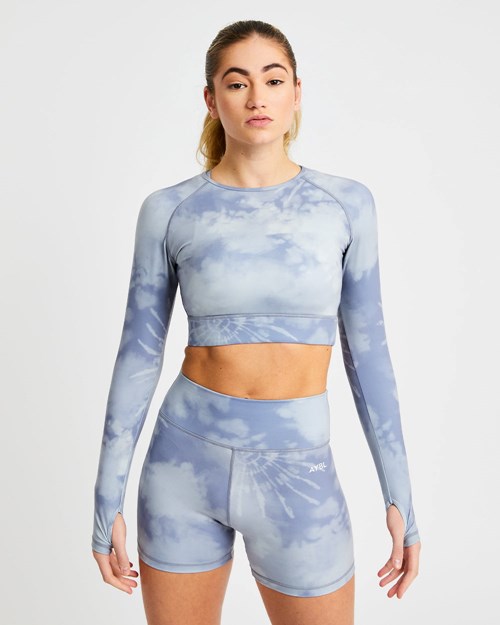 AYBL Core Long Sleeve Crop Top Šedé | GPAJ-28053
