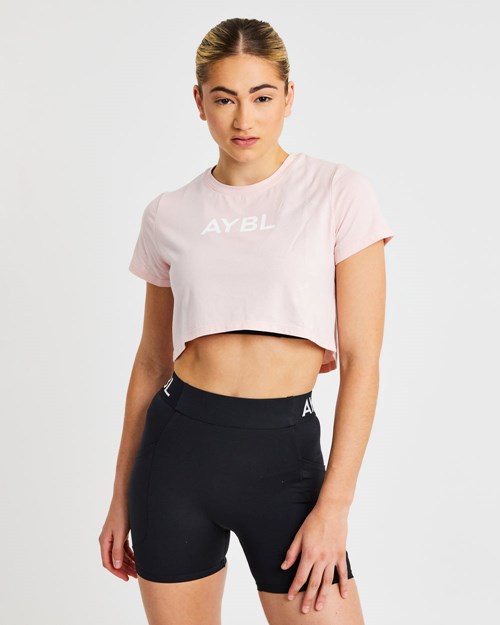 AYBL Crop T Shirt Růžové | UCLQ-02763