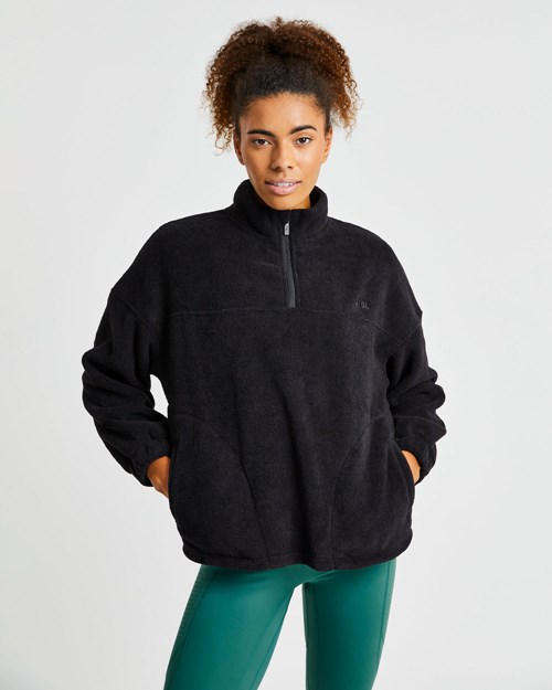 AYBL Effortless Oversized Fleece Černé | AKVN-57609