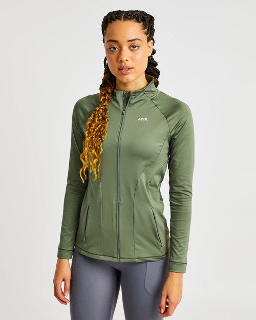 AYBL Effortless Zip Jacket Olivy Zelené Zelene | USMD-89470
