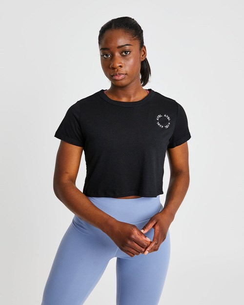 AYBL Element Crop Top Černé | YNKB-50783