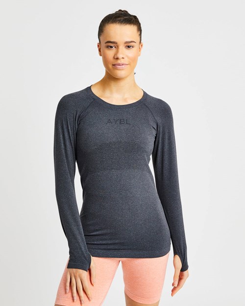AYBL Embrace Seamless Long Sleeve T Shirt Černé | NHVK-35279