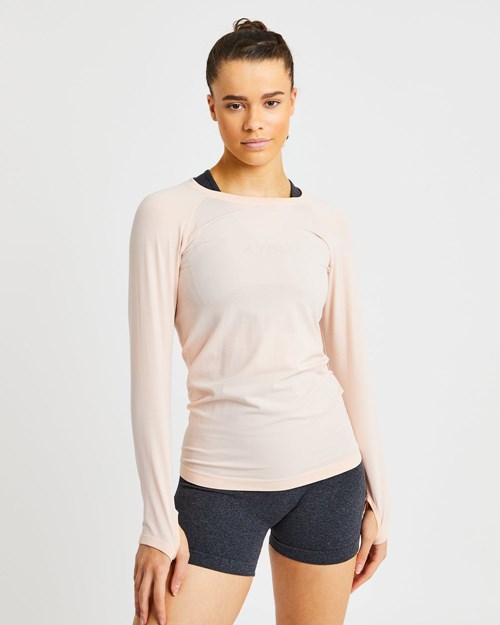 AYBL Embrace Seamless Long Sleeve T Shirt Soft Peach | WYCM-56287