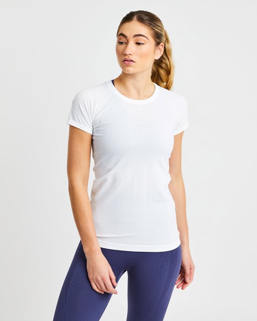 AYBL Embrace Seamless T Shirt Bílé | WOHE-81357