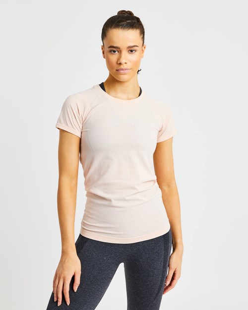 AYBL Embrace Seamless T Shirt Soft Peach | BFNI-50461
