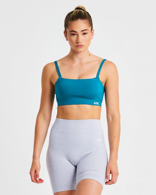 AYBL Essential Bandeau Sports Bra Teal | OCNR-52709