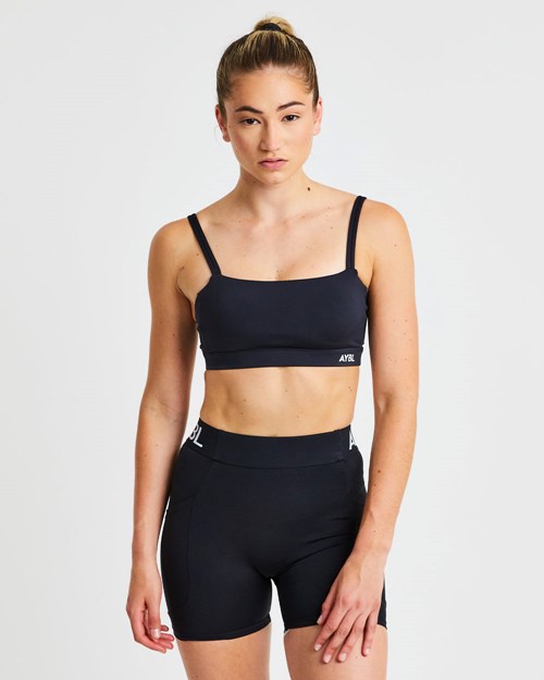 AYBL Essential Bandeau Sports Bra Černé | HBQG-92158