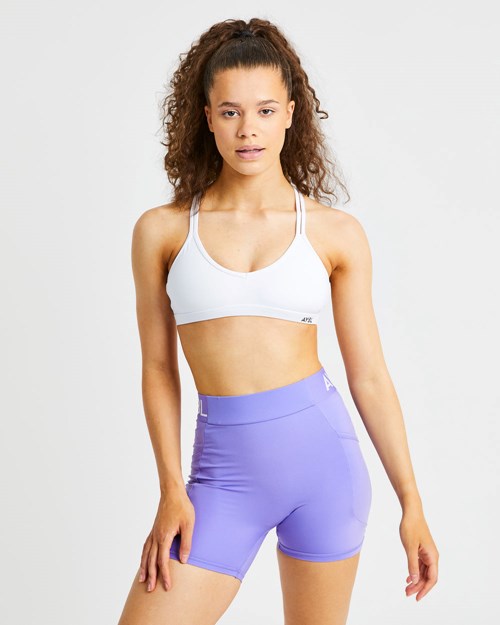 AYBL Essential Páskové Sports Bra Bílé | DMHB-72418