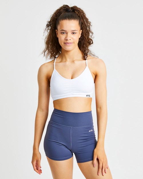 AYBL Essential Ruched Sports Bra Bílé | EAYK-60495