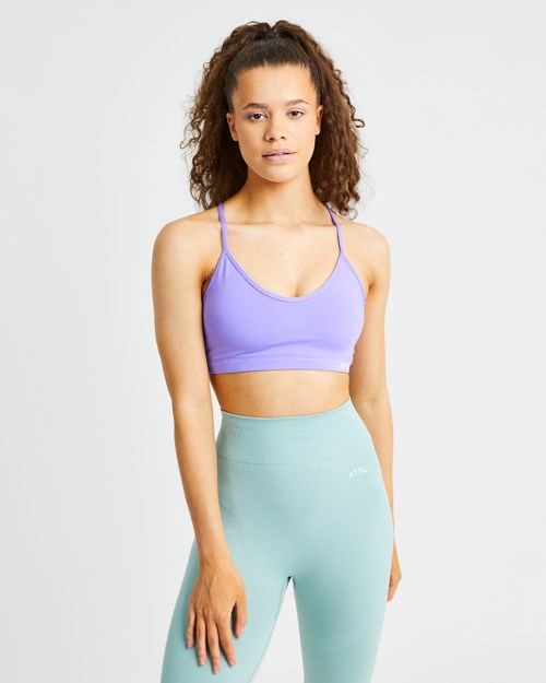 AYBL Essential V Neck Sports Bra Fialové | YMRB-79513