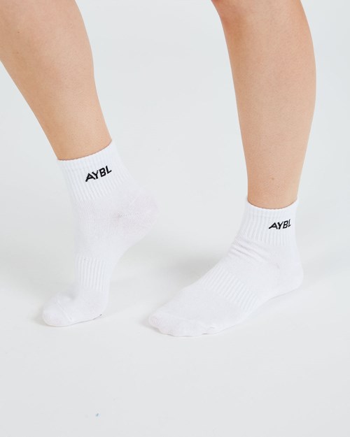 AYBL Everyday Ankle Socks (3 Pack) Bílé | MNBX-67489