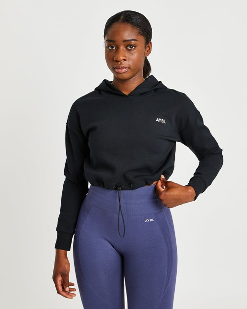 AYBL Everyday Drawcord Hoodie Černé | YCRA-21496