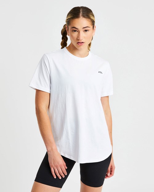 AYBL Everyday Oversized T Shirt Bílé | WLAZ-19463
