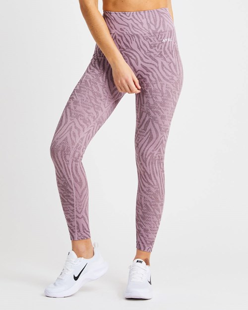 AYBL Evolve Animal Seamless Leggings Mauve Lilac | NZJT-57108