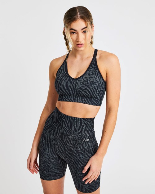 AYBL Evolve Animal Seamless Sports Bra Černé | XJOW-94186