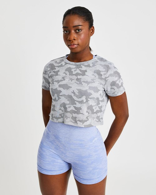 AYBL Evolve Camo Crop T Shirt Šedé | PCGF-31285