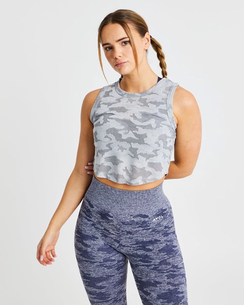AYBL Evolve Camo Crop Vest Šedé | SEZX-47098