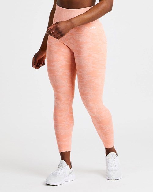 AYBL Evolve Camo Seamless Leggings Peach | ZFJM-15076