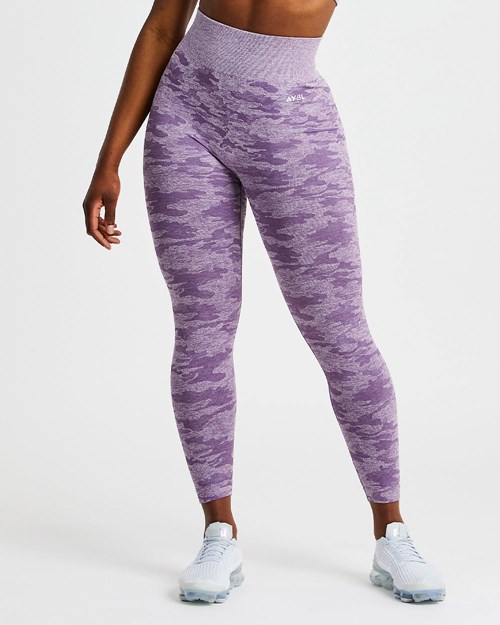 AYBL Evolve Camo Seamless Leggings Plum | NHLY-71402