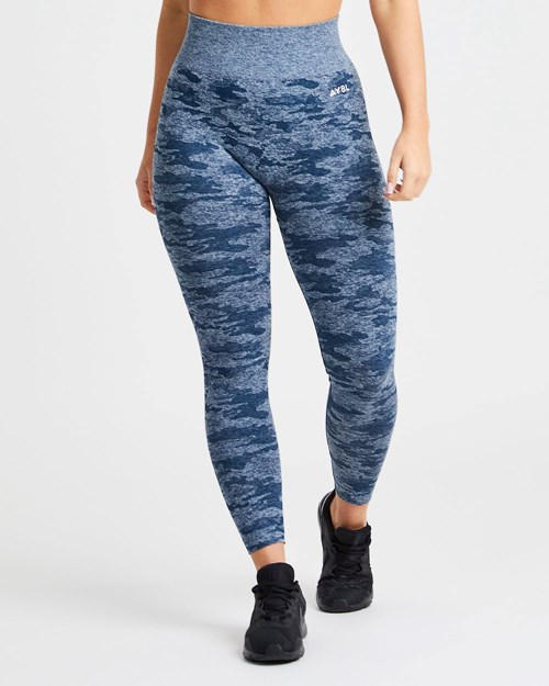 AYBL Evolve Camo Seamless Leggings Teal | OPYD-57236
