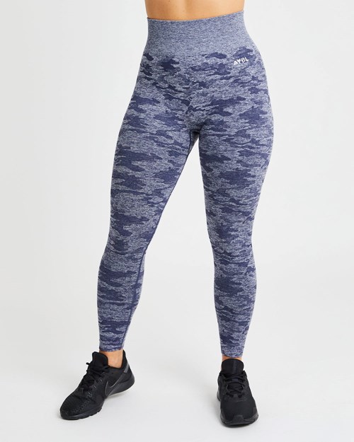 AYBL Evolve Camo Seamless Leggings Tmavě Blankyt | HIUQ-29063