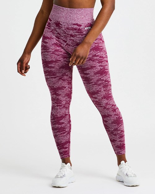 AYBL Evolve Camo Seamless Leggings Vínové | NULB-19475
