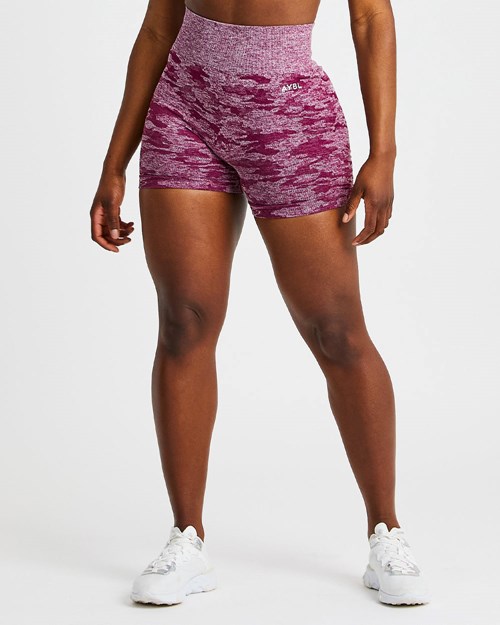 AYBL Evolve Camo Seamless Shorts Vínové | DKFZ-71864