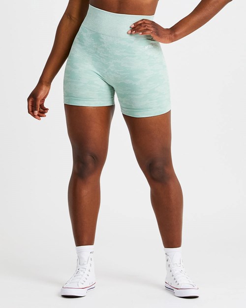AYBL Evolve Camo Seamless Shorts Zelene | EAXG-26713
