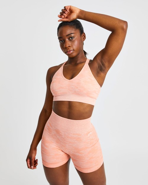 AYBL Evolve Camo Seamless Sports Bra Peach | NJGE-06248