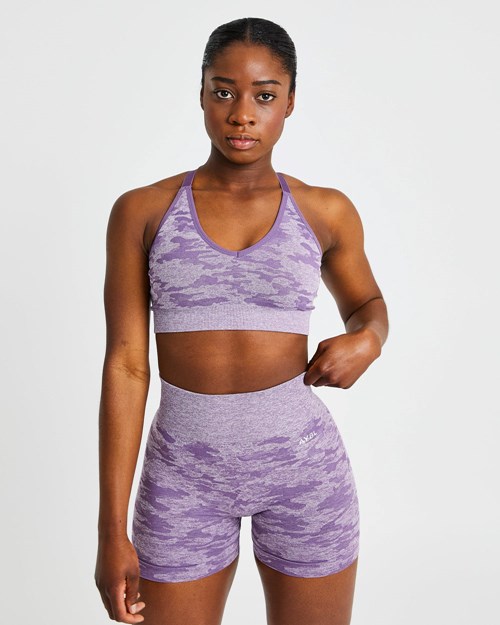 AYBL Evolve Camo Seamless Sports Bra Plum | BIUE-37450