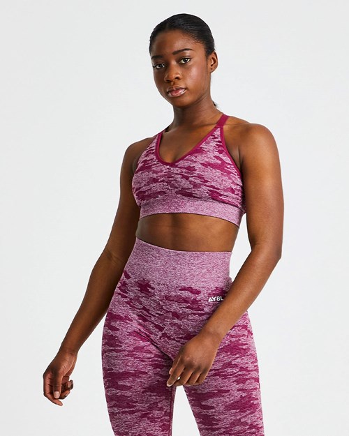 AYBL Evolve Camo Seamless Sports Bra Vínové | BCAW-64975