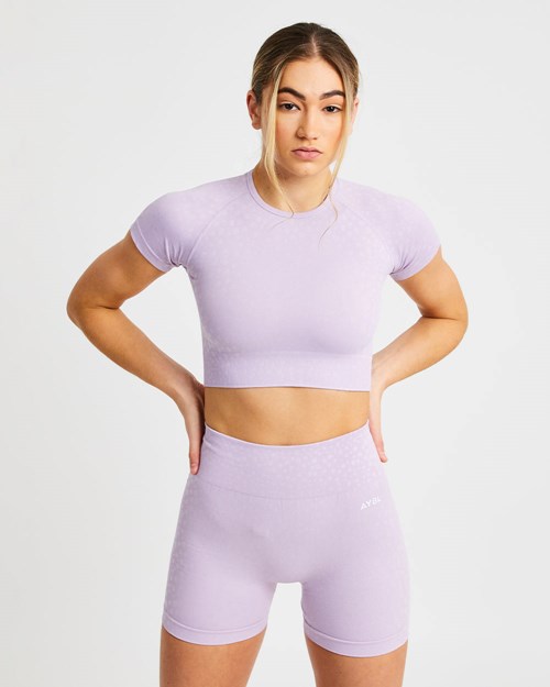 AYBL Evolve Speckle Seamless Crop Top Lilac | QLJN-69734
