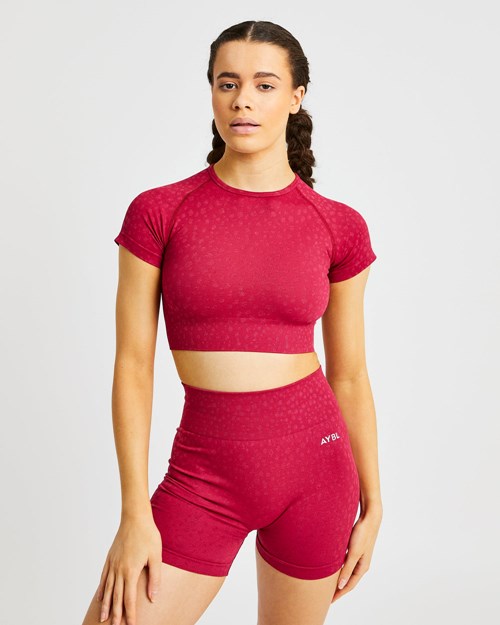 AYBL Evolve Speckle Seamless Crop Top Raspberry | MWVC-43960