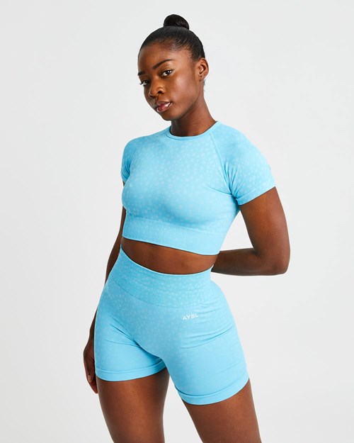 AYBL Evolve Speckle Seamless Crop Top Světle Blankyt | MPDU-78463