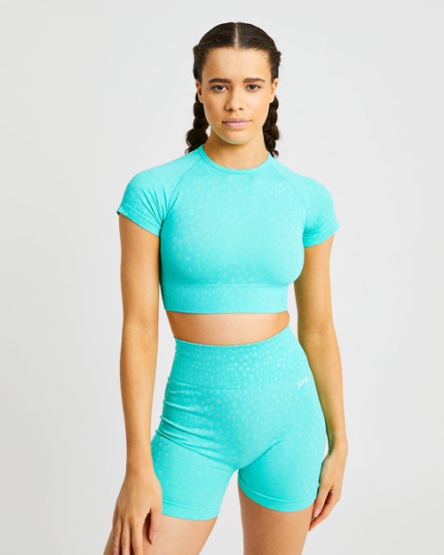 AYBL Evolve Speckle Seamless Crop Top Zelene | KCOE-95073