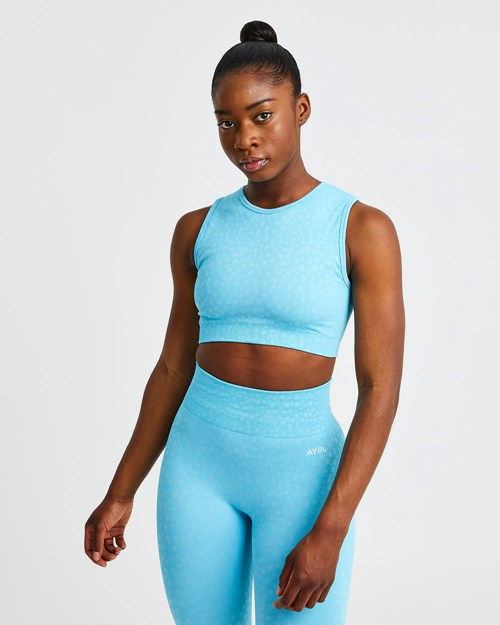 AYBL Evolve Speckle Seamless Crop Vest Světle Blankyt | UEYO-72913