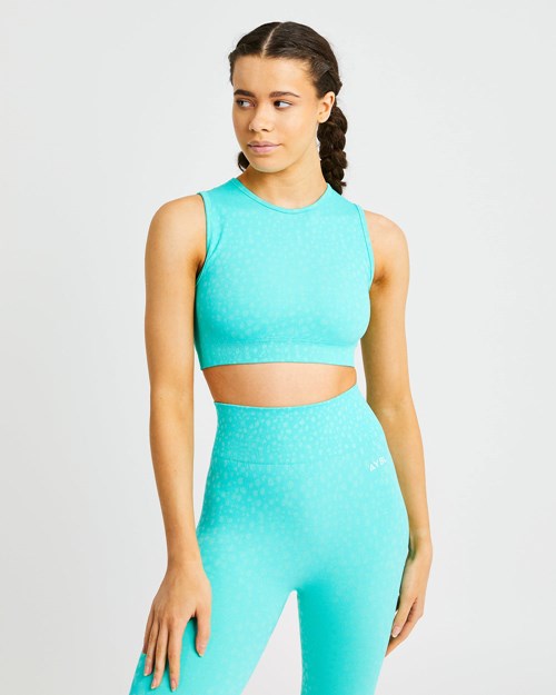 AYBL Evolve Speckle Seamless Crop Vest Zelene | CQEV-59078