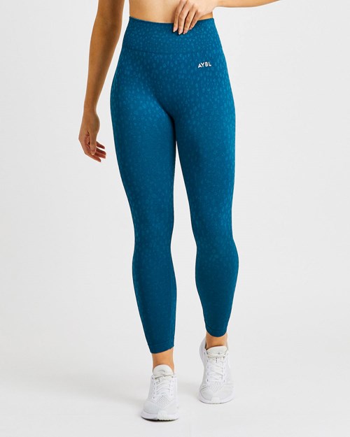 AYBL Evolve Speckle Seamless Leggings Teal | HYON-30712