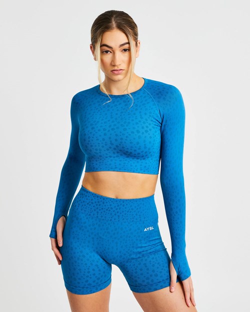 AYBL Evolve Speckle Seamless Long Sleeve Crop Top Blankyt | QECM-57819