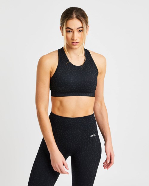 AYBL Evolve Speckle Seamless Sports Bra Černé | CWQY-53867