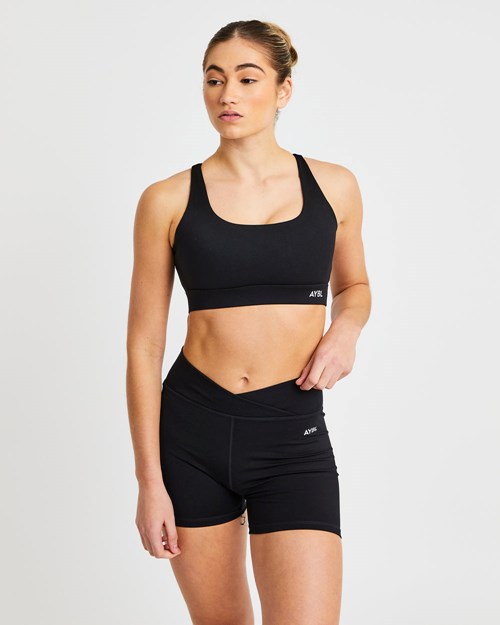 AYBL Flow Sports Bra Černé | GKQO-70324
