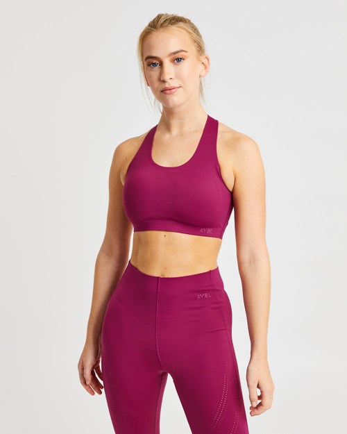 AYBL Fusion Sports Bra Berry Wine | HLBR-71236