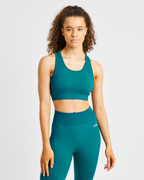 AYBL Ignite Seamless Sports Bra Hyper Teal | DKSW-08916