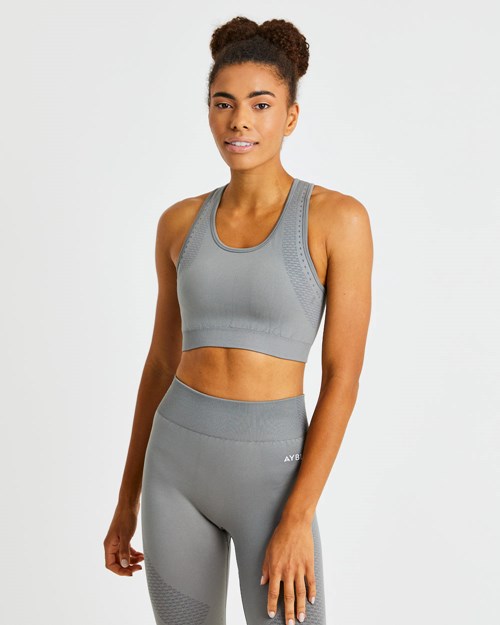 AYBL Ignite Seamless Sports Bra Šedé | OGHN-28735