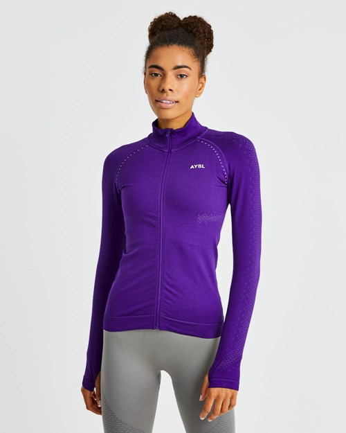 AYBL Ignite Seamless Zip Jacket Fialové | NAZH-91873