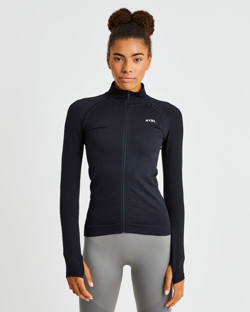 AYBL Ignite Seamless Zip Jacket Černé | CMVE-67431