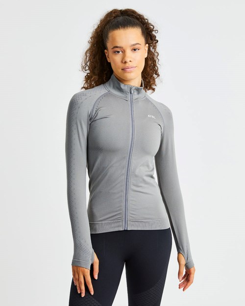 AYBL Ignite Seamless Zip Jacket Šedé | JUYK-37201